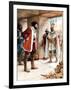 Hernan Cortes Meeting the Aztec Emperor Montezuma, 1519-null-Framed Premium Giclee Print