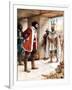 Hernan Cortes Meeting the Aztec Emperor Montezuma, 1519-null-Framed Giclee Print