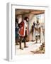 Hernan Cortes Meeting the Aztec Emperor Montezuma, 1519-null-Framed Giclee Print