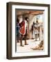 Hernan Cortes Meeting the Aztec Emperor Montezuma, 1519-null-Framed Giclee Print