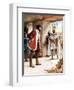 Hernan Cortes Meeting the Aztec Emperor Montezuma, 1519-null-Framed Giclee Print