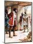 Hernan Cortes Meeting the Aztec Emperor Montezuma, 1519-null-Mounted Giclee Print