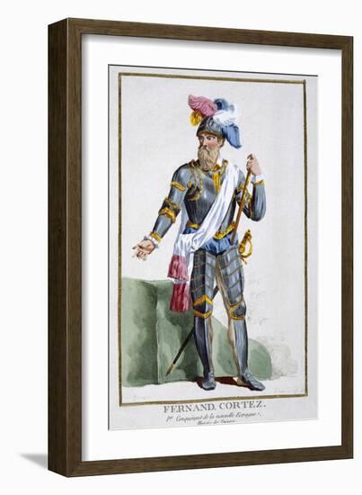 Hernan Cortes, Spanish conquistador, (1780)-Pierre Duflos-Framed Giclee Print
