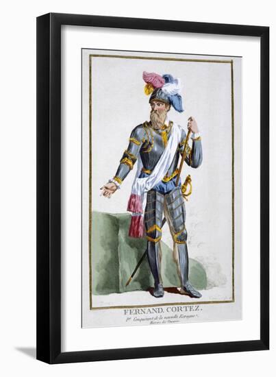 Hernan Cortes, Spanish conquistador, (1780)-Pierre Duflos-Framed Giclee Print