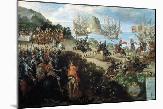 Hernando Cortes Landing at Veracruz, Spring 1519-null-Mounted Giclee Print