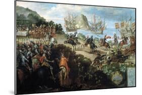 Hernando Cortes Landing at Veracruz, Spring 1519-null-Mounted Giclee Print