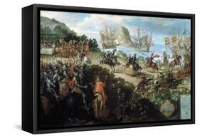 Hernando Cortes Landing at Veracruz, Spring 1519-null-Framed Stretched Canvas