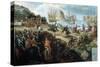 Hernando Cortes Landing at Veracruz, Spring 1519-null-Stretched Canvas