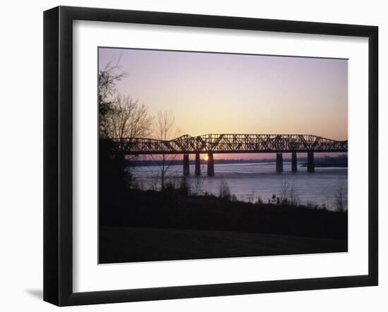 Hernando-Desoto Bridge, Mississippi River, Tennessee, USA-null-Framed Premium Photographic Print