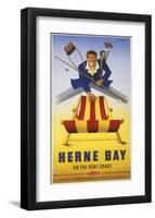 Herne Bay Man with Deckchair-null-Framed Art Print