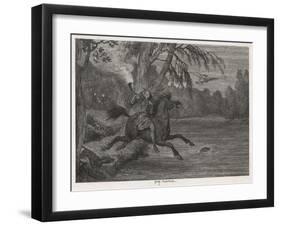 Herne the Hunter Herne the Hunter Plunges into the Lake-George Cruikshank-Framed Art Print