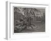 Herne the Hunter Herne the Hunter Plunges into the Lake-George Cruikshank-Framed Art Print