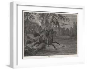 Herne the Hunter Herne the Hunter Plunges into the Lake-George Cruikshank-Framed Art Print