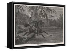 Herne the Hunter Herne the Hunter Plunges into the Lake-George Cruikshank-Framed Stretched Canvas