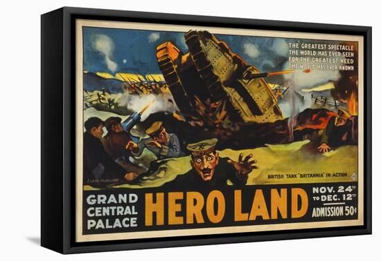 Hero Land, WWI Movie Poster-null-Framed Stretched Canvas