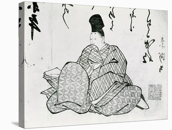 Hero of a Monogatari by Ariwara No Narimira (825-880) 17th-19th Century-null-Stretched Canvas