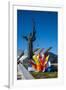 Hero Statue on the Hero City Obelisk, Pieramohi Park, Minsk, Belarus, Europe-Michael Runkel-Framed Photographic Print