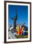 Hero Statue on the Hero City Obelisk, Pieramohi Park, Minsk, Belarus, Europe-Michael Runkel-Framed Photographic Print