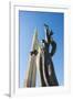 Hero Statue on the Hero City Obelisk, Pieramohi Park, Minsk, Belarus, Europe-Michael Runkel-Framed Photographic Print