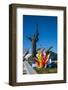 Hero Statue on the Hero City Obelisk, Pieramohi Park, Minsk, Belarus, Europe-Michael Runkel-Framed Photographic Print