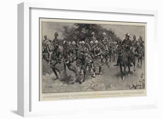 Hero Worship by Friendly Natives, the March of the Highland Light Infantry Through Basutoland-William T. Maud-Framed Giclee Print