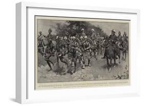 Hero Worship by Friendly Natives, the March of the Highland Light Infantry Through Basutoland-William T. Maud-Framed Giclee Print