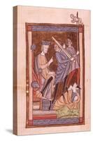 Herod Ordering the Massacre of the Innocents, Miniature from a Medieval Psaltery-null-Stretched Canvas