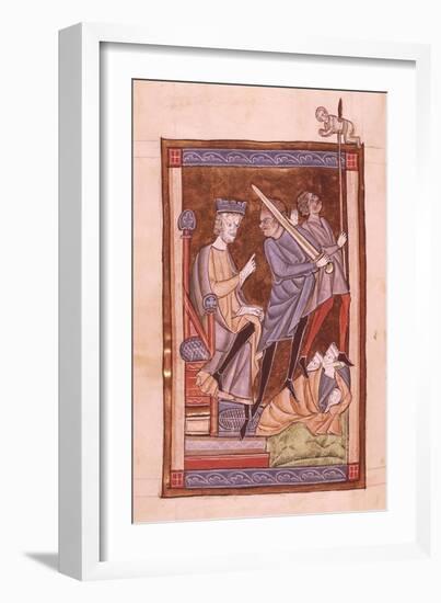 Herod Ordering the Massacre of the Innocents, Miniature from a Medieval Psaltery-null-Framed Giclee Print