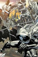 Heroes for Hire No.3: Moon Knight Jumping-Brad Walker-Lamina Framed Poster