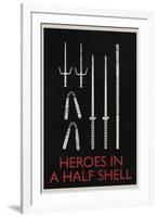 Heroes In a Half Shell Retro-null-Framed Art Print