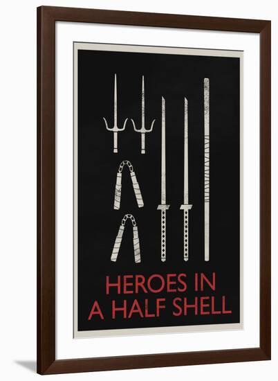 Heroes In a Half Shell Retro-null-Framed Art Print