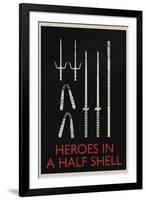 Heroes In a Half Shell Retro-null-Framed Art Print