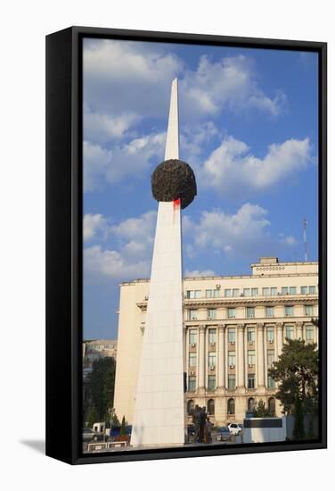 Heroes of the Revolution of 1989 Monument, Piata Revolutiei, Bucharest, Romania, Europe-Ian Trower-Framed Stretched Canvas