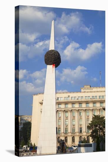 Heroes of the Revolution of 1989 Monument, Piata Revolutiei, Bucharest, Romania, Europe-Ian Trower-Stretched Canvas