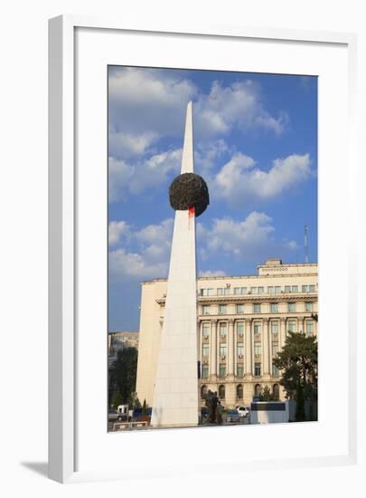 Heroes of the Revolution of 1989 Monument, Piata Revolutiei, Bucharest, Romania, Europe-Ian Trower-Framed Photographic Print