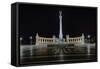 Heroes Square At Night In Budapest, Hungary-George Oze-Framed Stretched Canvas