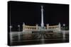 Heroes Square At Night In Budapest, Hungary-George Oze-Stretched Canvas