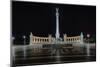 Heroes Square At Night In Budapest, Hungary-George Oze-Mounted Premium Photographic Print