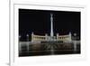 Heroes Square At Night In Budapest, Hungary-George Oze-Framed Photographic Print