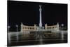 Heroes Square At Night In Budapest, Hungary-George Oze-Stretched Canvas