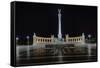 Heroes Square At Night In Budapest, Hungary-George Oze-Framed Stretched Canvas