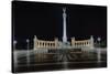 Heroes Square At Night In Budapest, Hungary-George Oze-Stretched Canvas