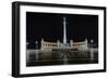 Heroes Square At Night In Budapest, Hungary-George Oze-Framed Photographic Print