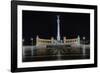 Heroes Square At Night In Budapest, Hungary-George Oze-Framed Photographic Print