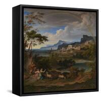 Heroic Landscape with Rainbow, 1824-Joseph Anton Koch-Framed Stretched Canvas