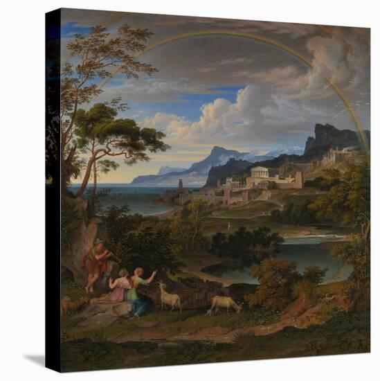 Heroic Landscape with Rainbow, 1824-Joseph Anton Koch-Stretched Canvas