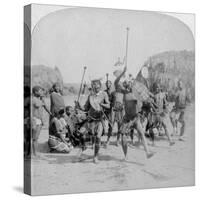 Heroic Sports of the Kraal, a Zulu War Dance, Zululand, South Africa, 1901-Underwood & Underwood-Stretched Canvas