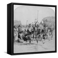 Heroic Sports of the Kraal, a Zulu War Dance, Zululand, South Africa, 1901-Underwood & Underwood-Framed Stretched Canvas