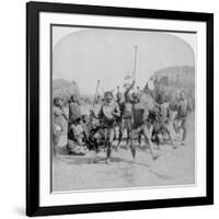 Heroic Sports of the Kraal, a Zulu War Dance, Zululand, South Africa, 1901-Underwood & Underwood-Framed Giclee Print