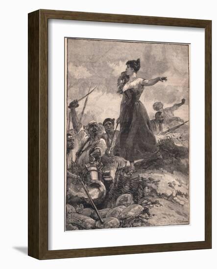 Heroism of the Maid of Sragossa Ad 1808-William Heysham Overend-Framed Giclee Print